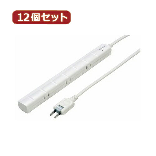 【マラソンでP最大49倍】YAZAWA 12個セット 3P対応スリムタップ7個口 Y02YJKP705WHX12