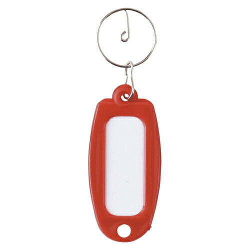 【クーポン券別れ別れ中＆百貨店SALE客体】（まとめ） キーホルダー付名札  キーホルダー付名札 可塑性物質製 赤 ﾏｰｷｰﾀﾝｼｮｸｱｶ 4953759000028  1個【×200書き割り】