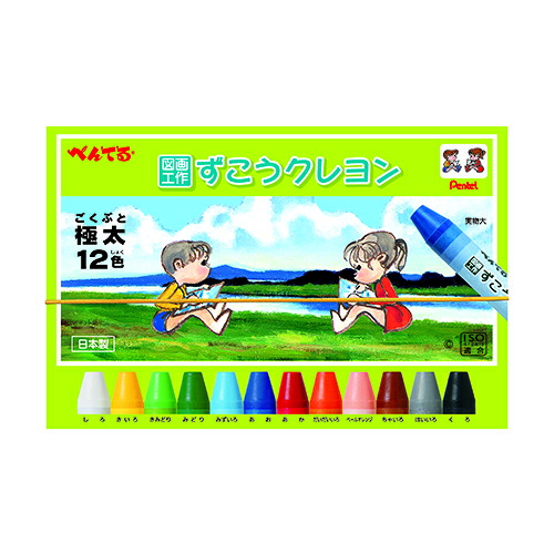 【マラソンでポイント最大47.5倍】（まとめ） クレヨン ぺんてる ずこうクレヨン PTCG1-12 4902506285034 ●仕様：１２色 1個【&times;20セット】｜インテリアの壱番館