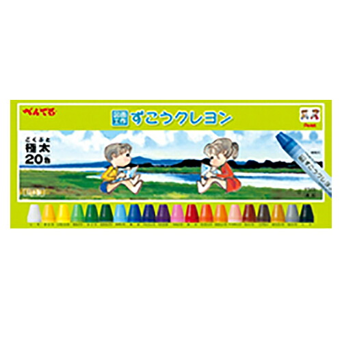 【クーポン配布中&マラソン対象】（まとめ） クレヨン ぺんてる ずこうクレヨン PTCG1-20 4902506295941 ●仕様：２０色 1個【&times;10セット】｜インテリアの壱番館