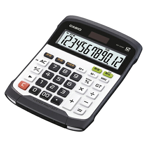【クーポン配布中】（まとめ） 電卓 カシオ 電卓 WD-320MT-N 4971850092360 ●重量ｇ：２５５●メモリー：２●マルチ％●定数計算●概数計算●桁下げ●＋／&minus;●キーロールオーバー●３桁位取●オートパワーオフ●電源：太陽電池＋ＣＲ２０３２ 1台【&times;2セット】｜インテリアの壱番館