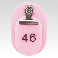 【ポイント20倍】（まとめ） 番号札 クラウン 親子札 ２枚１組・スチロール製 桃色 CR-OY50-PI 4953349083073 ●１?５０番 1箱【×2セット】