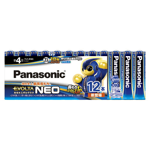 【尖んがり20倍】（まとめ） 塩基蓄電池 パナソニック エボルタＮＥＯ  LR03NJ/12SW 4549077898968 ●堅苦しさ：単４形（１．５Ｖ） 1個【×5仕かける】 家電-乾電池