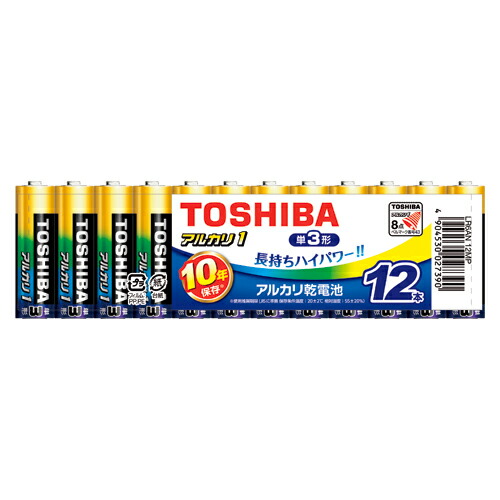 【マラソンでポイント最大47.5倍】（まとめ） アルカリ乾電池 東芝 アルカリ乾電池アルカリ１ LR6AN 12MP 4904530027390 ●形式：単３形（１．５Ｖ） 1個【&times;20セット】｜インテリアの壱番館