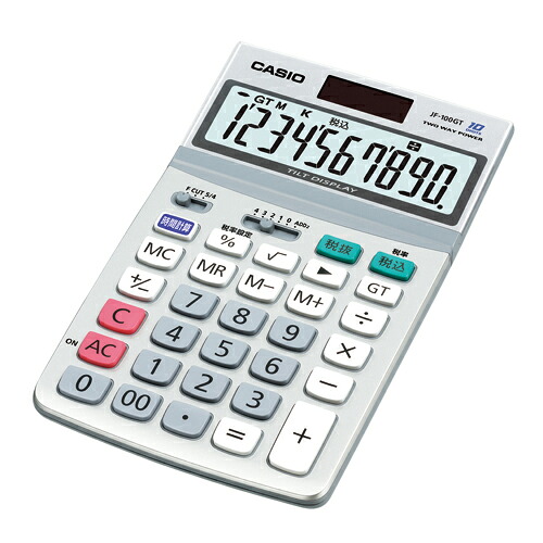【引き換え証離れ離れ中＆百貨店SALE客体】（まとめ） 計算器 カシオ 計算器 しろがね色 JF-100GT-N 4971850179672  1個【×10仕掛ける】