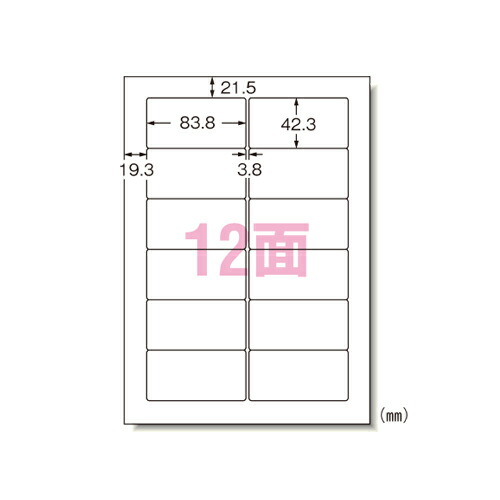 【クーポン配布中&マラソン対象】（まとめ） プリンタラベル（マルチプリンタ用） エーワン パソコンプリンタ＆ワープロラベルシール（プリンタ兼用）　マット紙（Ａ４判） 28184 4906186281843 ●規格：Ａ４判１２面 1冊【&times;2セット】｜インテリアの壱番館