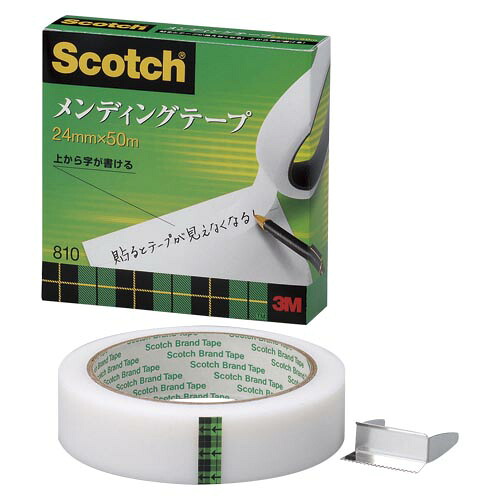 【引き換え証散り散り中＆百貨店SALE客体】（まとめ） メンディングテープ スリーエム スコッチウイスキー［Ｒ］ メンディングテープ  810-3-24 4901690005787 ●大きさ：幅２４粍×長５０ｍ 1個【×10書き割り】