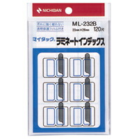 【百貨店SALEでP最大限度47倍】（まとめ） 総目録付け札 ニチバン マイタック［ＴＭ］ラミネートインデックス 保護すること写真フィルム付 青 ML-232B 4987167001346 ●１Ｐ入数（片）：１０腰かけ（１２０片）●付け札大きさ：縦２３×横２９粍 1個【×100仕掛ける】