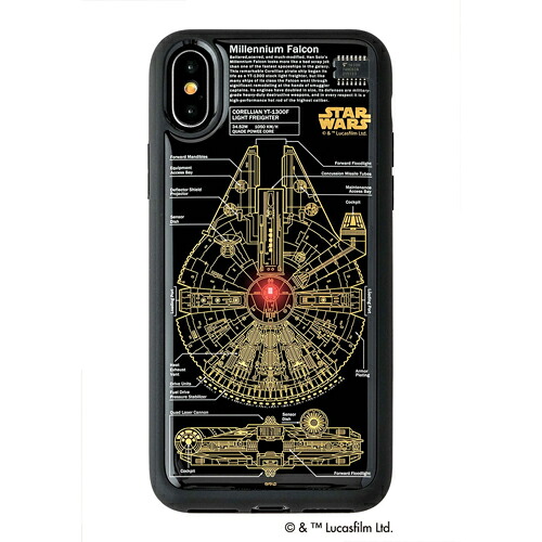 【クーポン配布中&マラソン対象】STAR WARS スター・ウォーズ グッズコレクション FLASH M-FALCON 基板アート iPhone Xケース 黒 F10B|インテリアの壱番館