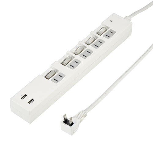 【尖んがり20倍】5個仕掛ける YAZAWA 個別取り替えっこ付5AC2USB3.4A2m白いこと Y02KS752WH2UX5 ライト・照明器具-インテリア・寝具・収納
