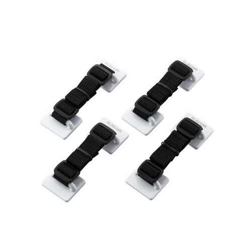 【マラソンでP最大49倍】エレコム TV用耐震ベルト ～50V用 強力粘着シールタイプ 4本入 TS-004N2