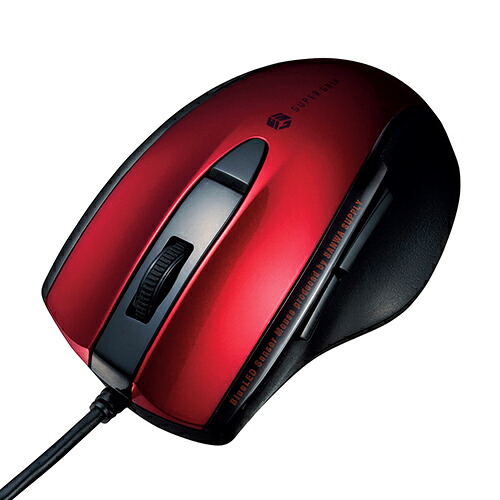 【尖んがり20倍】(まとめ）ＰＣかかわり合い属具 ＰＣ境界線の外側属具 有線二十日鼠 サンワサプライ 青色ＬＥＤ二十日鼠 有線 ５名取り草 中型 静音 MA-BL168R ﾚｯﾄﾞ 4969887697993 1個【×5仕掛ける】 マウス・キーボード・入力機器-マウス-パソコン・周辺機器