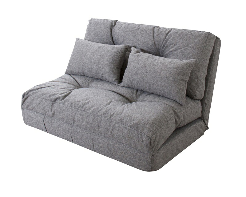 【ポイント20倍】エリス 3WAYソファベッド W90×D66-120×H55 グレー