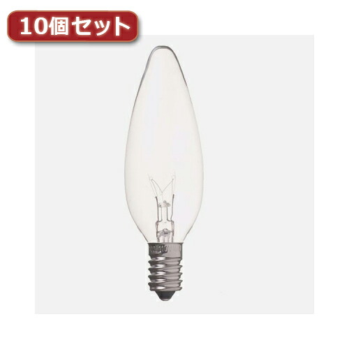 【マラソンでP最大49倍】YAZAWA シャンデリア球 C32 E14 10W クリア10個セット C321410CX10