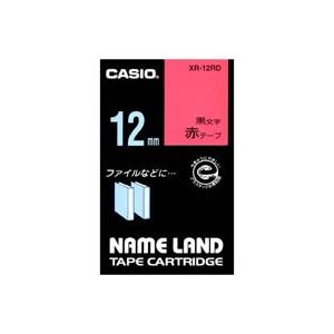 【ポイント20倍】(業務用5セット) CASIO カシオ ネームランド用ラベルテープ 【幅：12mm】 XR-12RD 赤に黒文字｜インテリアの壱番館