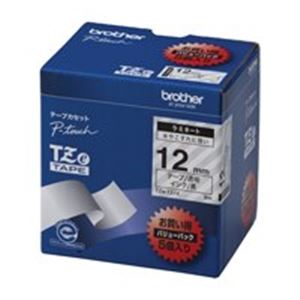 【ポイント20倍】brother ブラザー工業 文字テープ/ラベルプリンター用テープ 【幅：12mm】 5個入り TZe-131V 透明に黒文字 10,780円