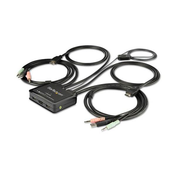 【尖んがり20倍】StarTech.com 2界面 有線テレビ一体型 USB HDMI相応うKVM取り替えっこ 4K／60サイクル相応うマイコンうつり変わり器 黒いことSV211HDUA4K 1個