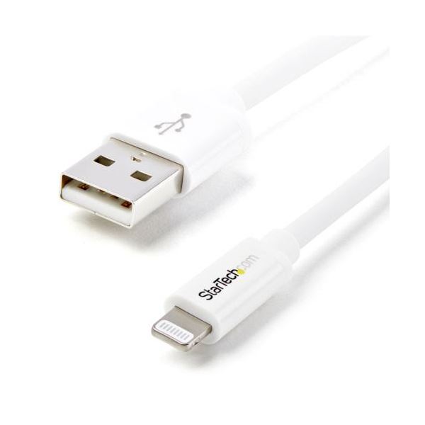 【尖んがり20倍】StarTech.com Lightning-USB有線テレビ 1m 8いの一番（雄）-USB A（雄） 白いこと USBLT1MW1本