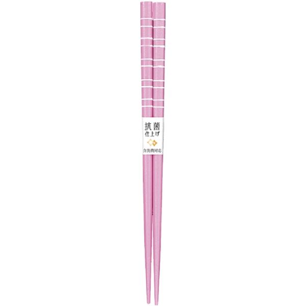 【ポイント20倍】【10個セット】 アオバ 抗菌食洗箸 ピース 18cm パステルピンク