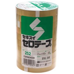 【クーポン配布中＆マラソン対象】（まとめ）セキスイ セロテープ 252 15mmx50m 10巻 【×3セット】
