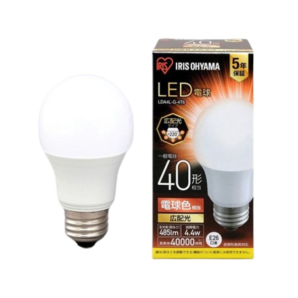 【ポイント20倍】(まとめ) LED電球40W E26 広配光 電球色 LDA4L-G-4T6 【×5セット】