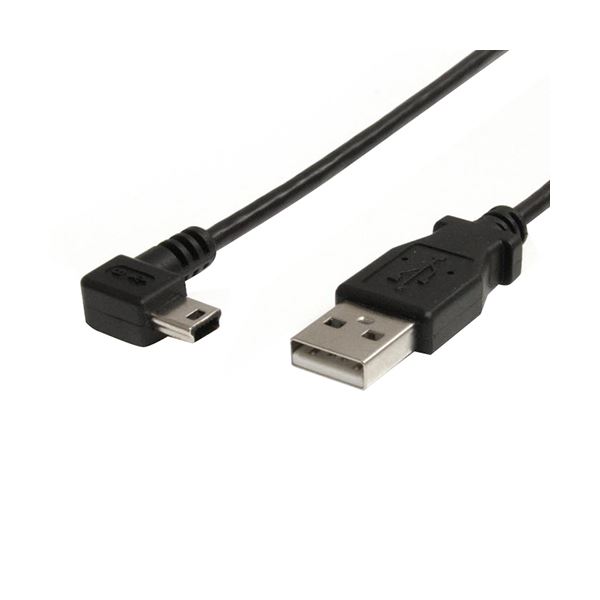 【尖んがり20倍】（まとめ） StarTech.com ミニUSB取り替えっこ有線テレビ miniUSB右向きL型 1.8m USB A（牡）-USB mini-B（牡）黒いこと USB2HABM6RA 1本 【×3書き割り】