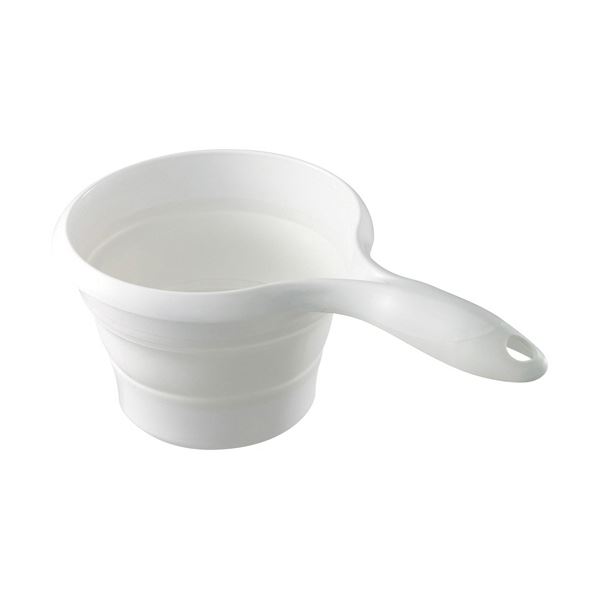 【ポイント20倍】（まとめ） 伊勢藤 折りたためる ソフト手おけ1.2L ホワイト I-523W 1個 【×10セット】