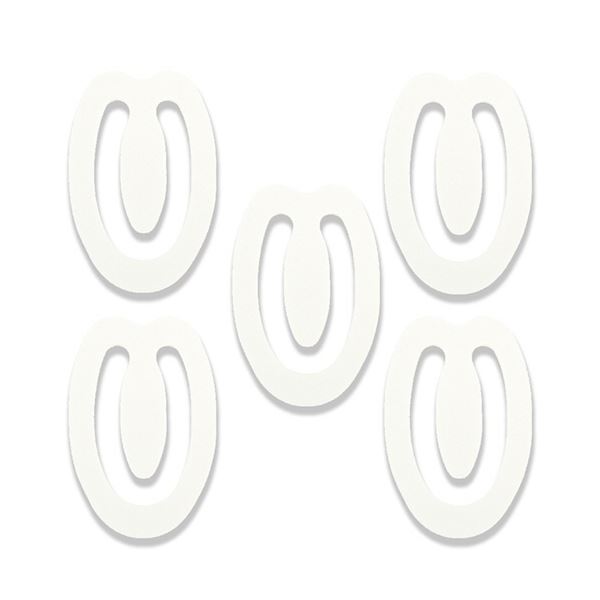 【尖んがり20倍】デビカ紙のゼムクリップ 白いこと 063205 1書き割り（300個：30個×10容器に並べる）