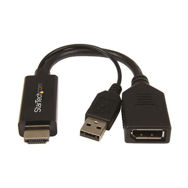 【尖んがり20倍】StarTech.com HDMI-DisplayPort取り替えっこ見せびらかすアダプター 4K相応う 黒いこと 固定ディスク2DP 1個