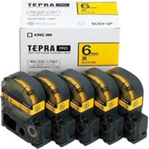 【ポイント20倍】キングジム テプラ PROテープ/ラベルライター用テープ 【幅：6mm】 5個入り SC6Y-5P イエロー(黄)