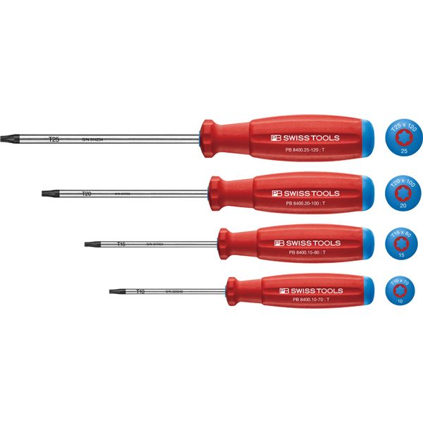 PB SWISS TOOLS ピービースイスツールズ 4本組 スイスグリップタイプ トルクスドライバーセット 8462 工具 ツール DIY 作業工具|インテリアの壱番館