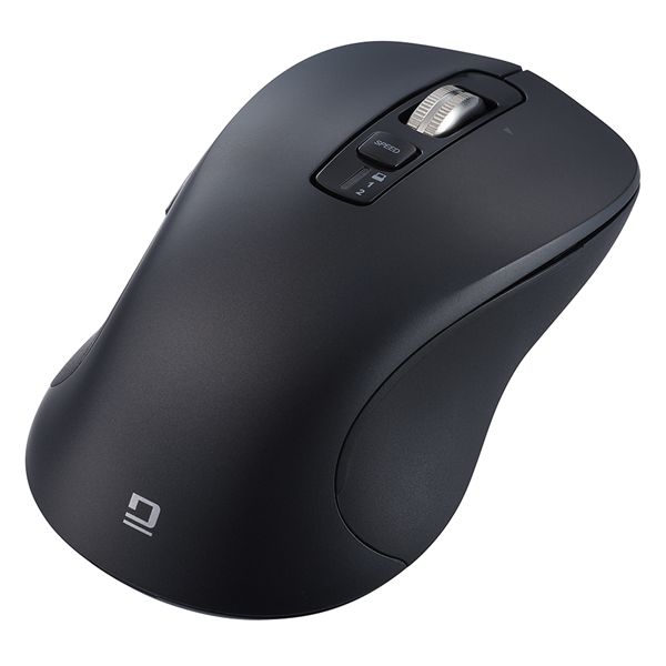 【マラソンでP最大49倍】Digio2 感動ホイールマウス 静音5ボタンBlueLEDマウス L ブラック MUS-DKF243-BK