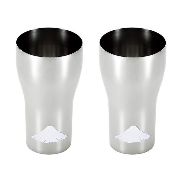 【百貨店SALEでP最大限度47倍】よこやま 燕熟の技 感温ステンレス鋼タンプラー440ml 2P 赤富士 EJK-701