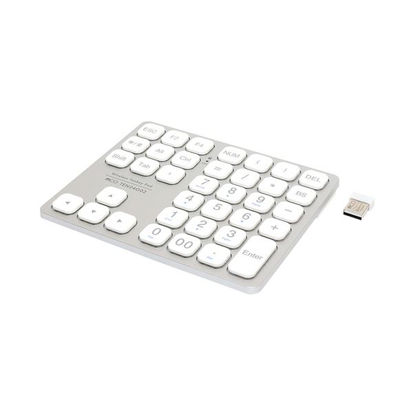 【ポイント20倍】ナカバヤシ ミヨシ2.4GHz 方向キー付きワイヤレステンキー シルバー TEN24G02／SL 1個