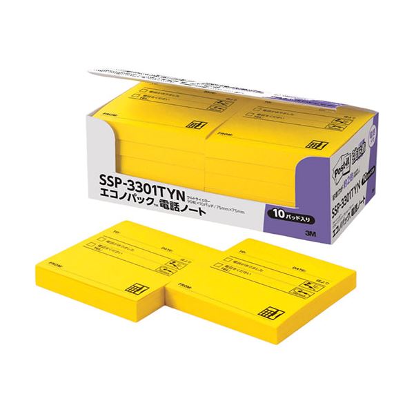【マラソンでポイント最大47.5倍】3M Post-it ポストイット エコノ強粘着電話ノートSSP-3301TYN 3M-SSP-3301TYN｜インテリアの壱番館 7,400円