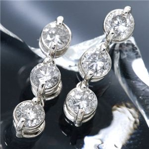 【ポイント20倍】3ストーンダイヤモンドピアス0.5ct 72,270円