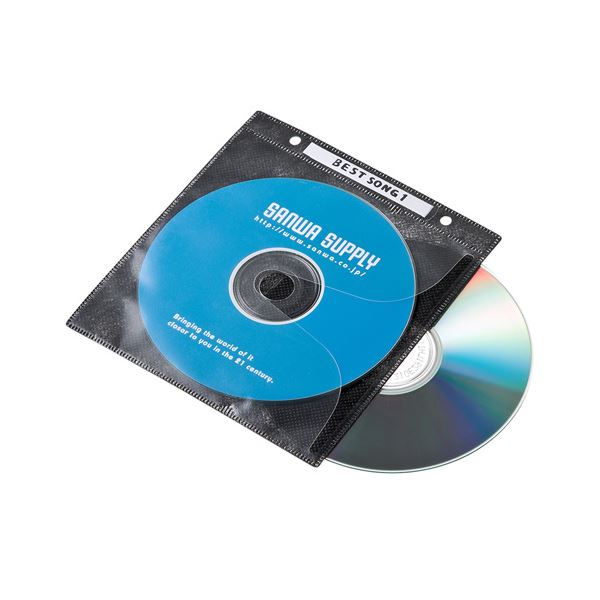 【尖んがり20倍】【5個仕掛ける】 サンワサプライ ヴィデオディスク・CD不織布入れもの（輪っか穴付・黒いこと） FCD-FR100BKNX5 記録用メディアケース-PCサプライ・消耗品-パソコン・周辺機器
