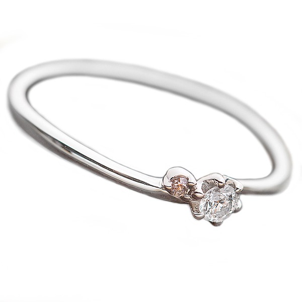 【ポイント20倍】ダイヤモンド リング ダイヤ ピンクダイヤ 合計0.06ct 10号 プラチナ Pt950 指輪 ダイヤリング 鑑別カード付き|インテリアの壱番館
