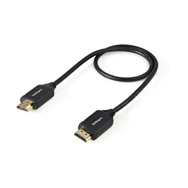 （まとめ） StarTech.com プレミアムハイスピード HDMIケーブル 0.5m オス-オス ブラック HDMM50CMP 1本 【×3セット】