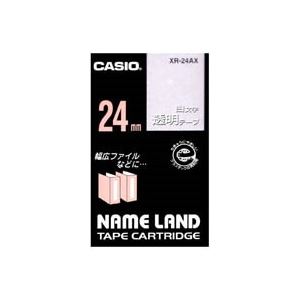 【尖んがり20倍】（まとめ）カシオ CASIO 白文字記号磁気テープ XR-24AX 澄み切ったに白文字記号 24粍【×3仕掛ける】