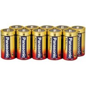 【マラソンでP最大49倍】（まとめ）Panasonic パナソニック アルカリ乾電池 単2 LR14XJN/10S(10本) 【×3セット】