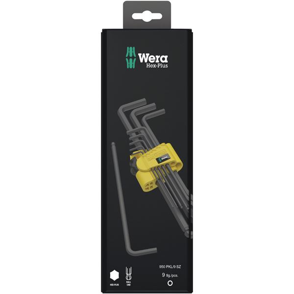 【尖んがり20倍】WERA ヴェラ 9本組 Hex-Plus in大きさ BlackLaser どんぶり鉢尖んがり付 L型六角棒鍵仕掛ける 保持者付 133180