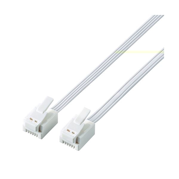 【ポイント20倍】【まとめ】 エレコム モジュラーケーブル 白 10m MJ-T10WH 【&times;2セット】｜インテリアの壱番館