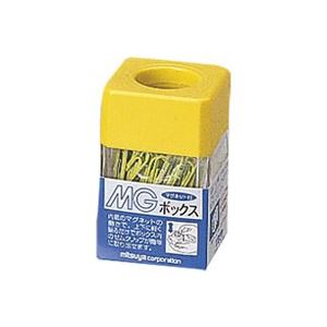 【マラソンでポイント最大47.5倍】(業務用20セット)ミツヤ MGボックス/ゼムクリップケース 【カラークリップ25g付き】 角型 マグネット内蔵 MB-250V 黄｜インテリアの壱番館