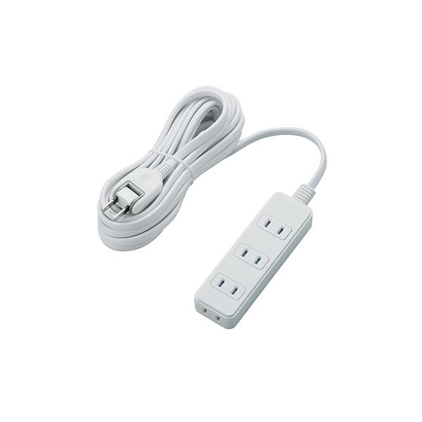 【尖んがり20倍】エレコム シャッター水道栓／4個口／5m／白いこと T-ST02N-2450WH