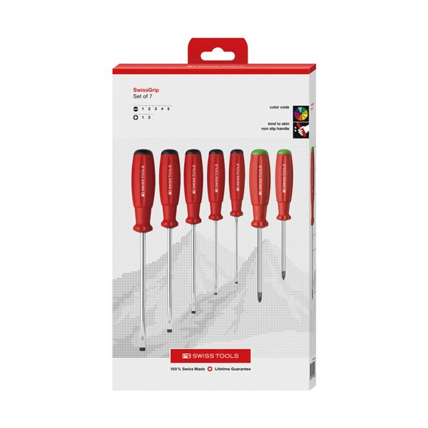 【マラソンでP最大49倍】PB SWISS TOOLS ピービースイスツールズ 7本組 スイスグリップ ドライバーセット ペーパーボックス入 8250.PCBB