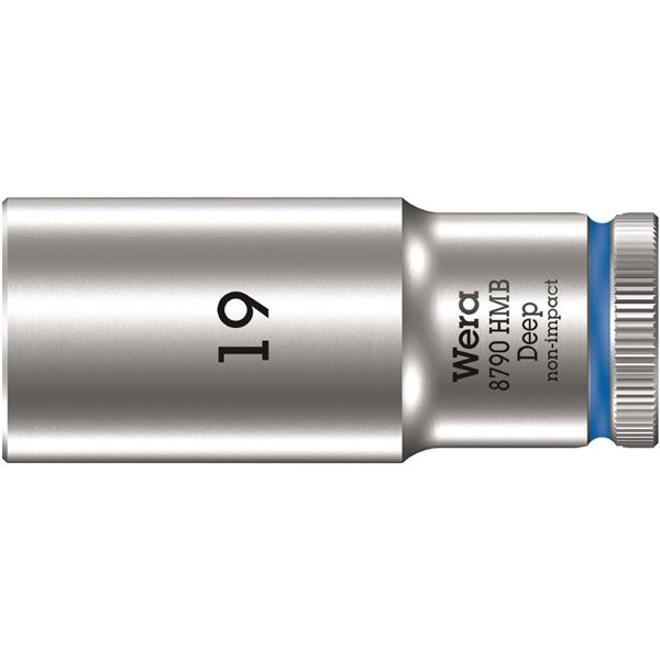 【ポイント20倍】WERA ヴェラ 差込角3／8DR 六角ねじ ボルト用 ディープソケット 六角サイズ19mm 全長64mm 004541