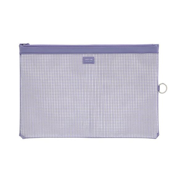 【マラソンでP最大49倍】【5枚セット】 LIHIT LAB. ハーフウェイ メッシュ B4サイズのクリアケース コピー用紙約150枚程度を収納 ブルーバイオレット F247-BVX5