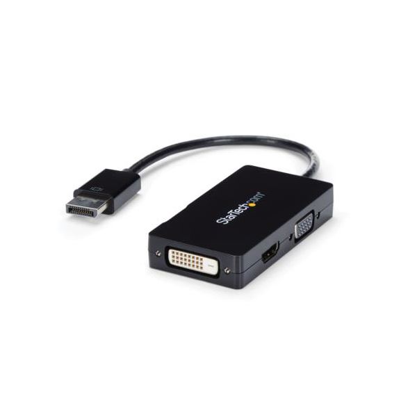 【尖んがり20倍】StarTech.com DisplayPort-VGA／ DVI／ HDMI取り替えっこアダプター 黒いこと DP2VGDVHD1個