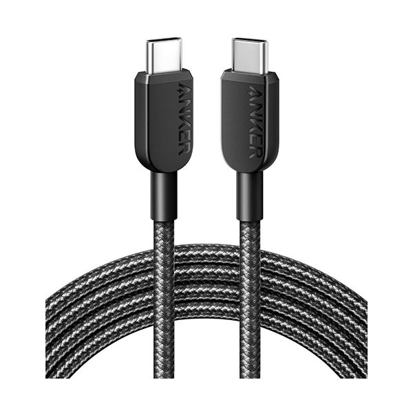 【マラソンでP最大49倍】（まとめ） アンカージャパン ANKER 310 高耐久ナイロン USB-C＆USB-Cケーブル 1.8m ブラック A81E6011 1本 【×2セット】